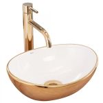 Умывальник REA SOFIA GOLD WHITE накладной