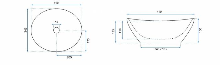 Умывальник REA SOFIA GOLD WHITE накладной