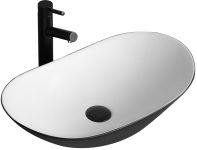 Умивальник REA ROYAL BLACK WHITE накладний
