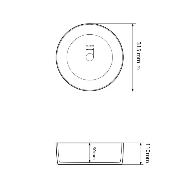 Умивальник VBI PRATO S WHITE накладний