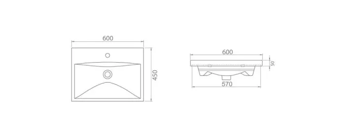 Тумба подвесная с умывальником Элит 60, Аква Родос