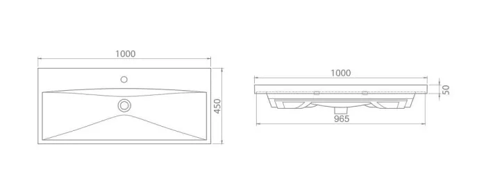 Тумба подвесная с умывальником Элит 100, Аква Родос