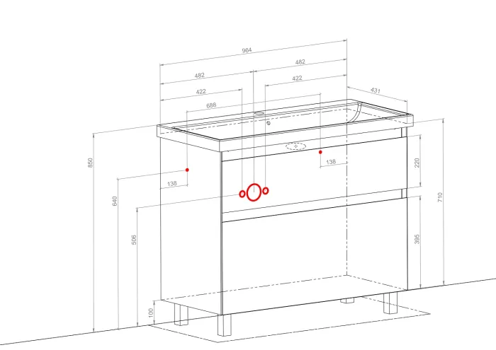 Тумба с умывальником Элит 100, Аква Родос