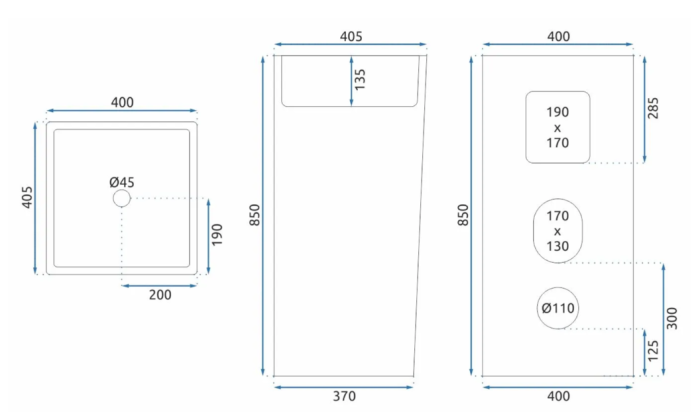 Умивальник REA HOLLY WHITE білий підлоговий