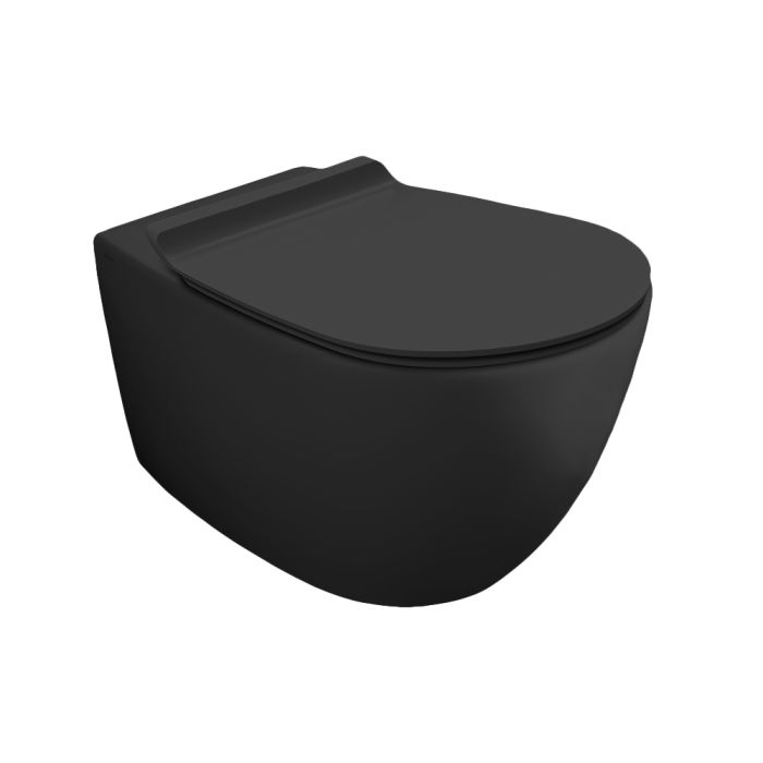 Подвесной унитаз Vignoni Rimless VI18 с крышкой soft-close Black matt VI18-F85-VI004NM SIMAS