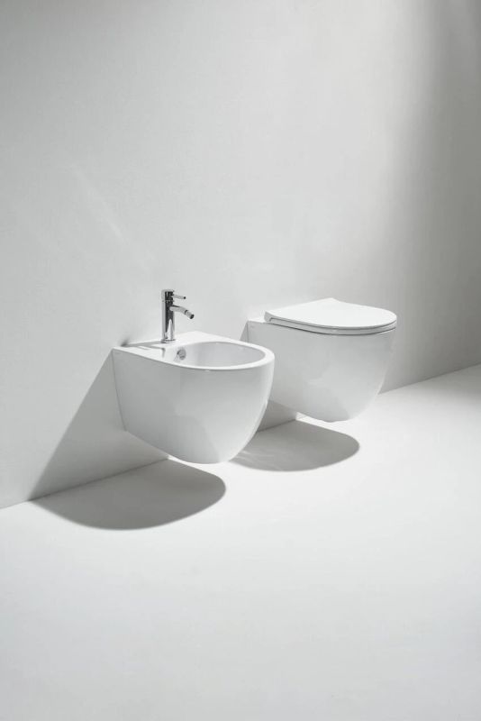 Унитаз подвесной Vignoni XS Rimless с крышкой soft-close VI28-F85-VI006XS Glossy White SIMAS