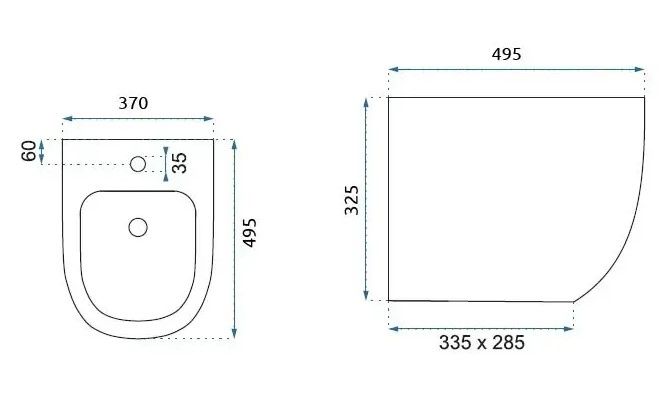 Підвісне біде REA CARLO MINI BLACK чорний