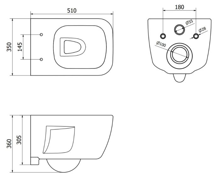 Подвесной унитаз MEXEN MARGO WHITE SLIM белый