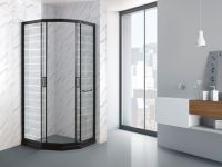 Душевая кабина 90*90 Perissa б/п, проф.черн.мат, стекло принт (6 мм), раздвижная 69020802 ASIGNATURA