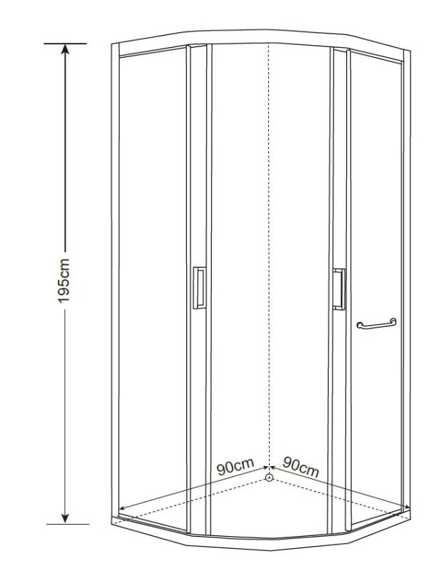 Душевая кабина 90*90 Perissa б/п, проф.черн.мат, стекло принт (6 мм), раздвижная 69020802 ASIGNATURA