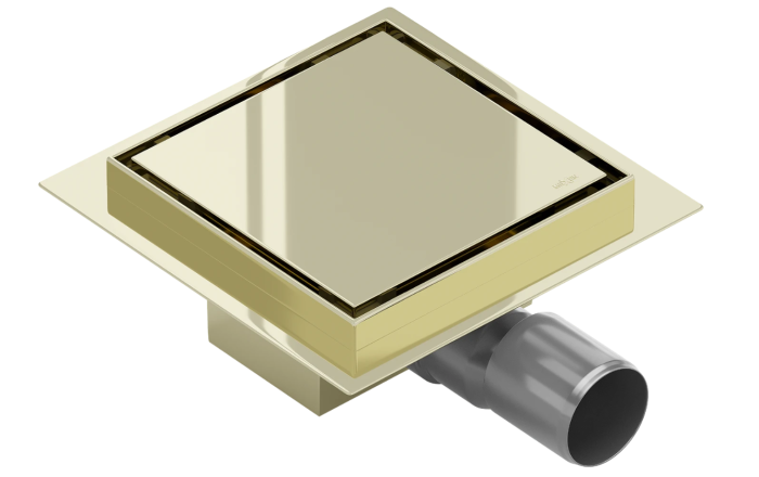 Трап для душу MEXEN FLAT 15х15 GOLD золотий квадратний