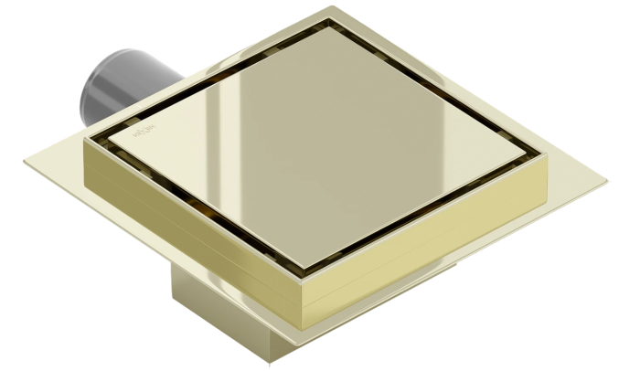 Трап для душу MEXEN FLAT 15х15 GOLD золотий квадратний
