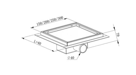 Трап для душу MEXEN FLAT 15х15 GOLD золотий квадратний