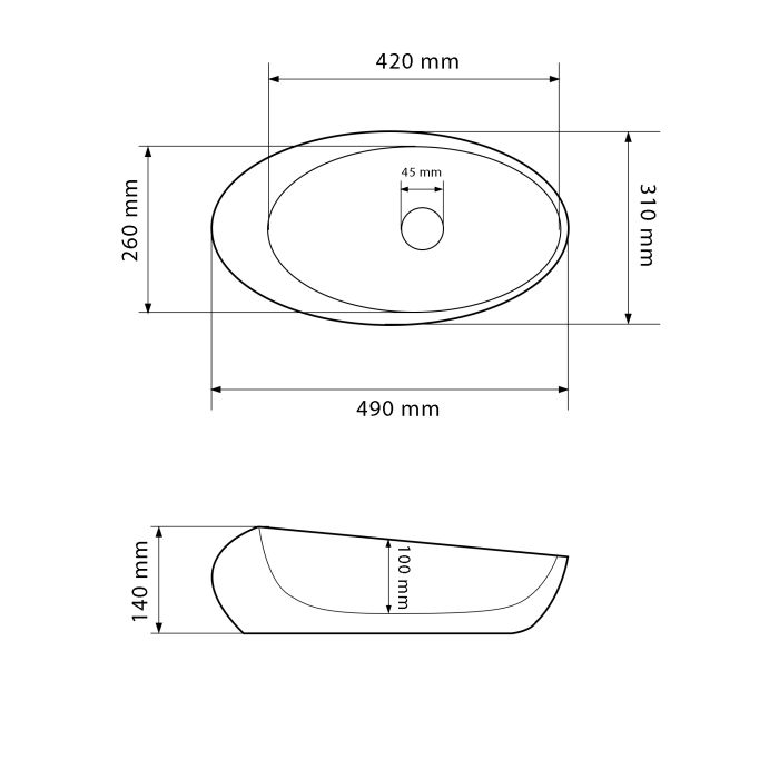 Умивальник VBI VICENZA BROWN STONE MATT накладний