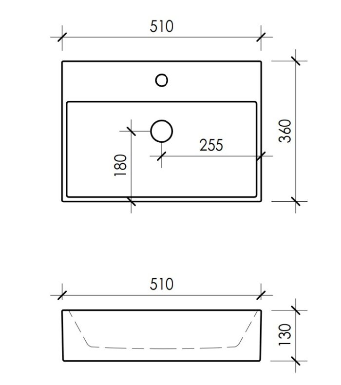 Умивальник VBI PADUA 50 WHITE накладний підвісний