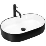 Умивальник REA NADIA BLACK MATT WHITE накладний