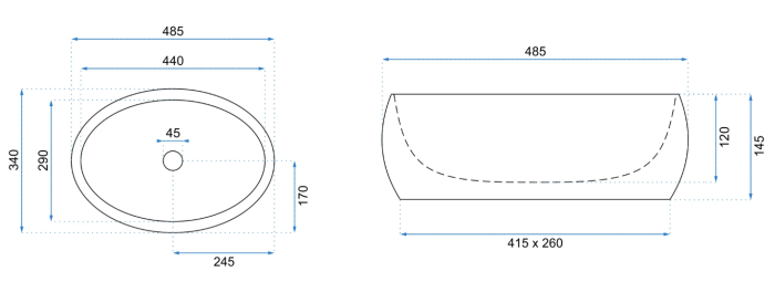 Умывальник REA LINDA GOLD WHITE накладной белый/золотой