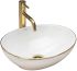 Умывальник REA SOFIA WHITE GOLD EDGE накладной