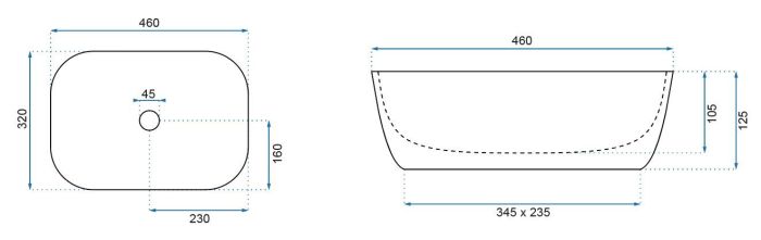 Умывальник REA BELINDA CALALA MARMUR накладной белый/мрамор