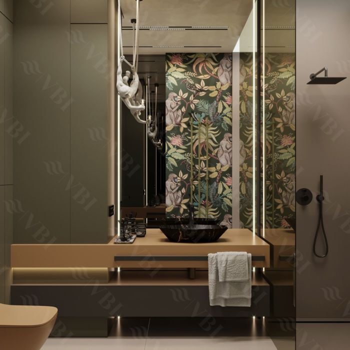 Умывальник VBI VENEZIA S MARBLE BLACK MATT накладной