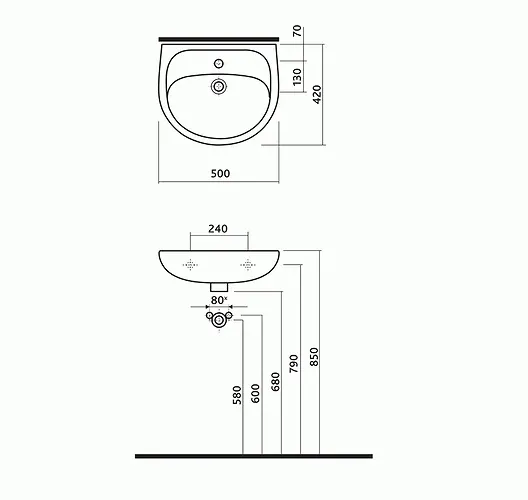 Умывальник 50 Solo 71151-00U Kolo