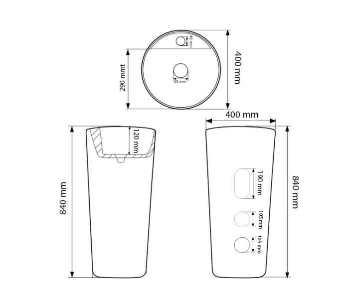 Умывальник VBI ASOLA WHITE напольный
