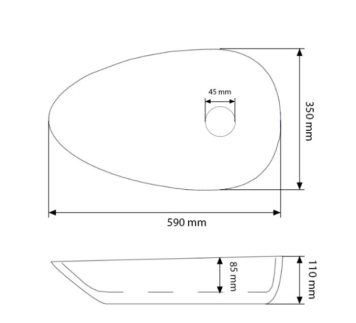 Умивальник VBI TRENTO 60 WHITE накладний