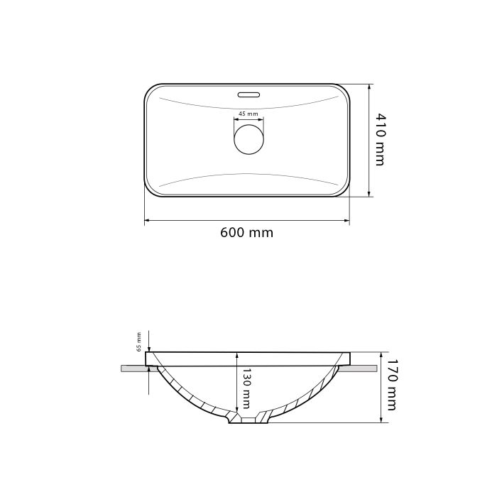 Умывальник VBI BITRITTO M WHITE врезной