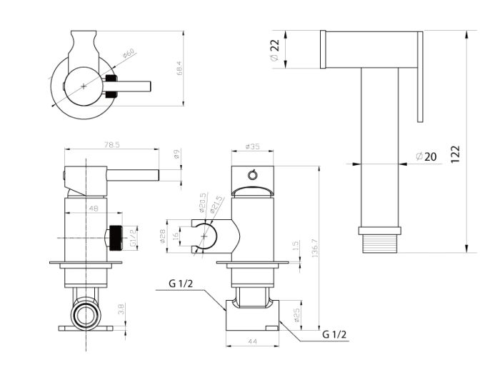 Набір для біде Delight 75508900 ASIGNATURA