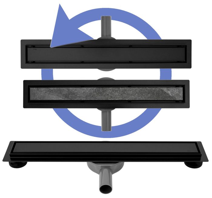 Трап для душа REA NEO PRO BLACK 2в1 черный 90 см