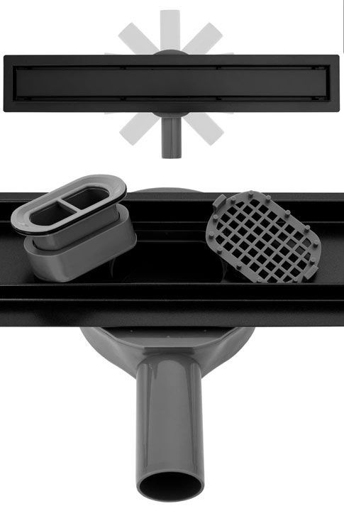 Трап для душа REA NEO PRO BLACK 2в1 черный 90 см