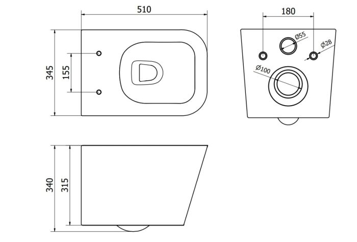 Подвесной унитаз MEXEN TEO WHITE SLIM белый