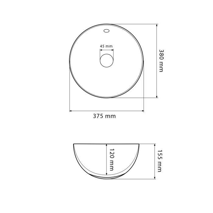 Умывальник VBI BRUNICO S WHITE накладной