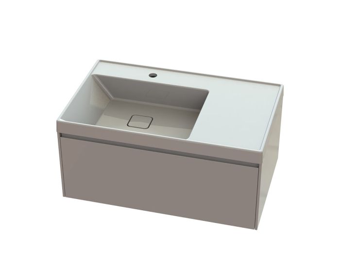 Тумба «Оскар» 80 см з умивальником «Агнес» Білий