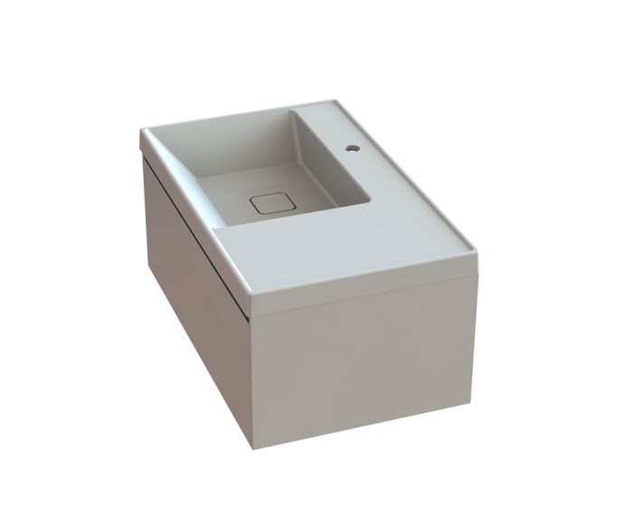 Тумба «Оскар» 80 см з умивальником «Агнес» Білий