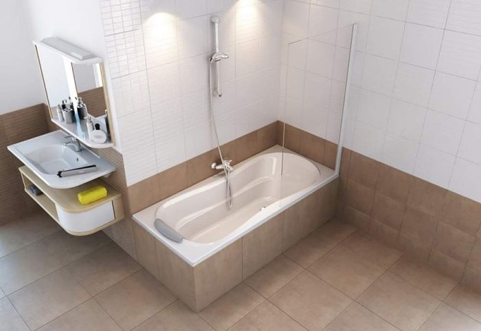 Шторка для ванни нерухома одноелементна PVS1-80 Transparent (79840300Z1), RAVAK