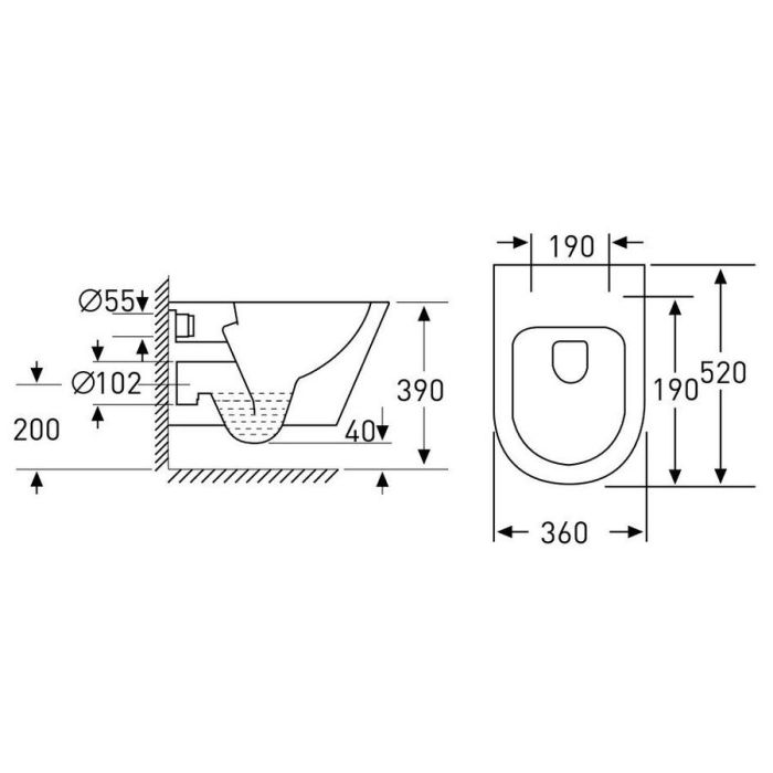 Підвісний унітаз ASIGNATURA Axiom Rimless із сидінням сірий матовий