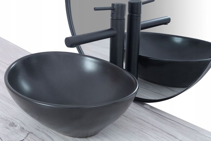 Умивальник REA SOFIA BLACK MATТ накладний