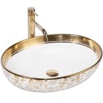 Умивальник REA MARGOT WHITE GOLD накладний