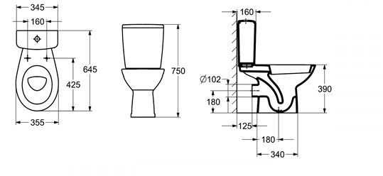 Компакт Brava с крышкой дюропласт soft-close A34D134000 Roca