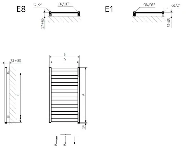 Рушникосушка Vivo One 910х500 WWVON091050K9M5E8P Terma