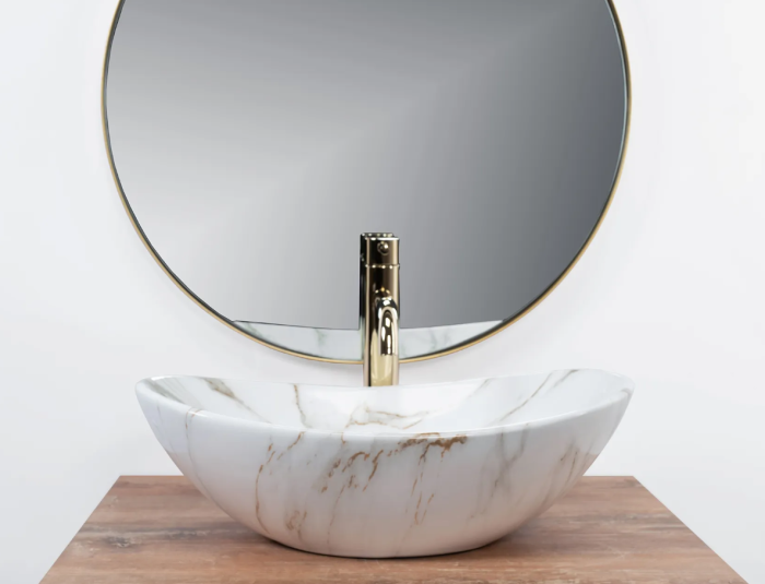 Умывальник REA ROYAL MINI SHINY AIAX накладной мрамор