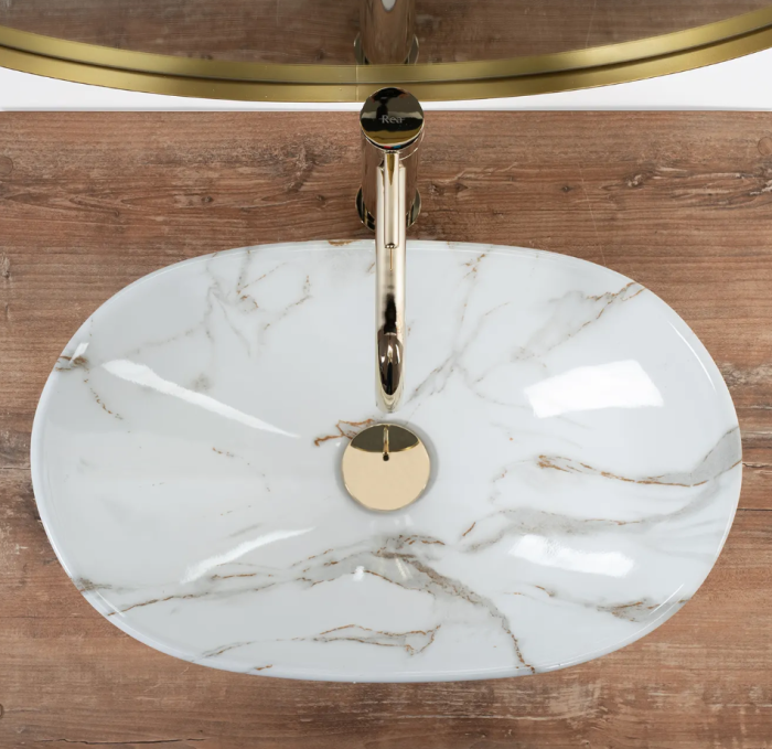 Умывальник REA ROYAL MINI SHINY AIAX накладной мрамор