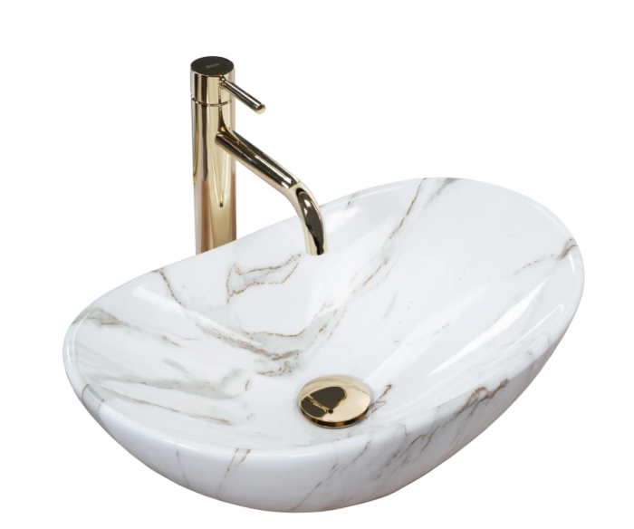 Умывальник REA ROYAL MINI SHINY AIAX накладной мрамор
