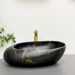 Умывальник VBI VALIANO MARBLE BLACK MATT накладной