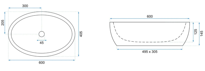 Умивальник REA MERYL WHITE GOLD накладний