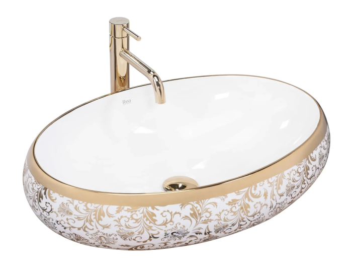 Умивальник REA MERYL WHITE GOLD накладний