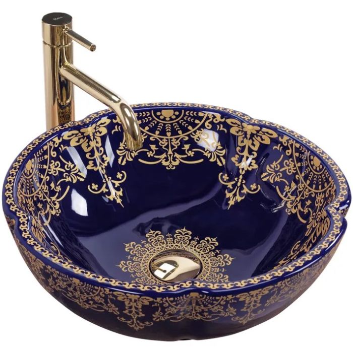 Умивальник REA MARINA BLUE накладний