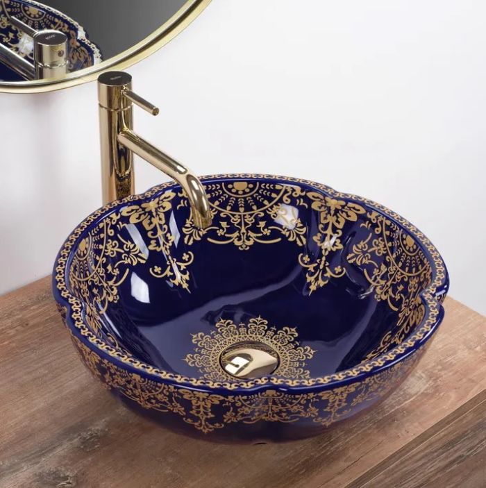 Умивальник REA MARINA BLUE накладний