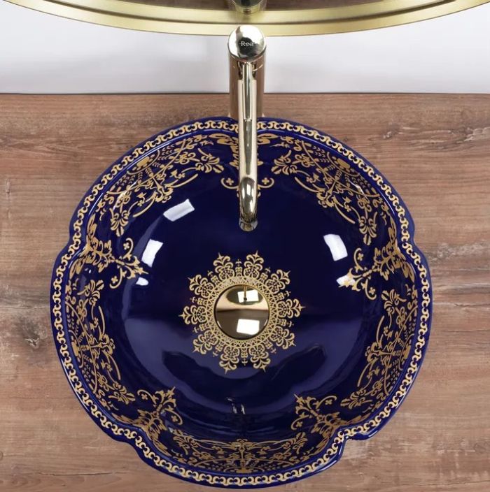 Умивальник REA MARINA BLUE накладний